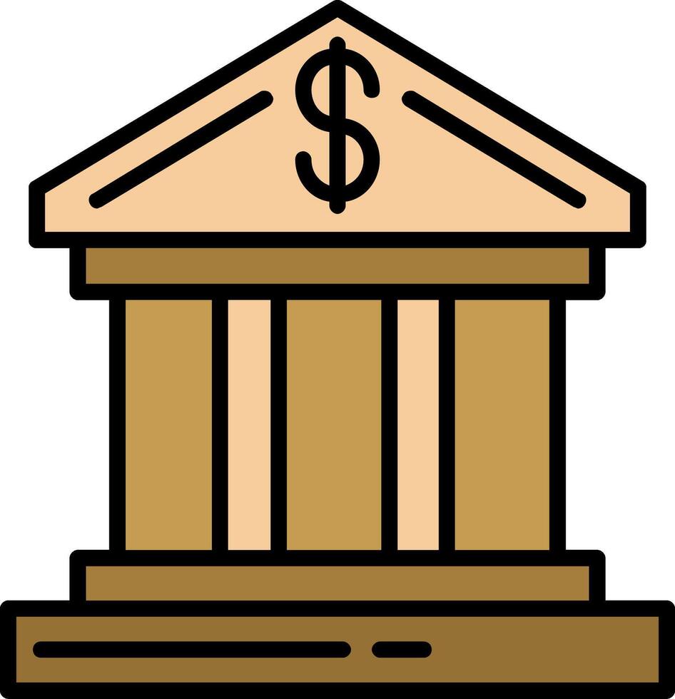 Banklinie gefülltes Symbol vektor
