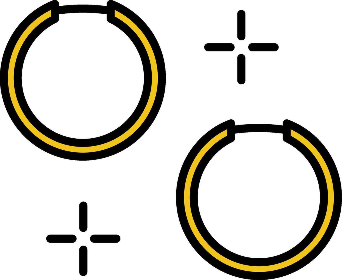 Band Ohrringe Linie gefüllt Symbol vektor