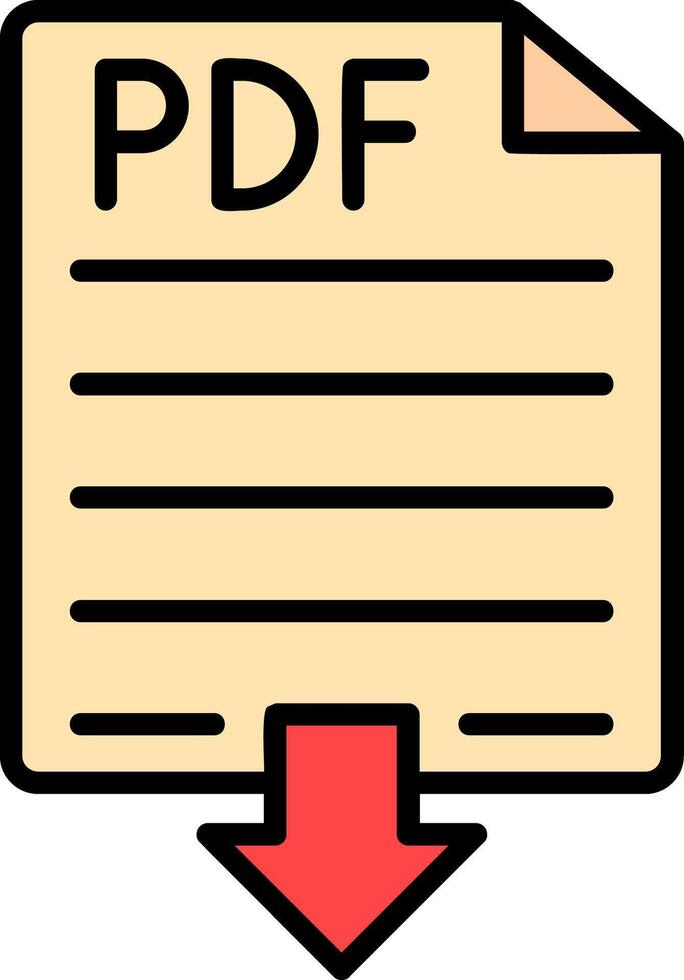 pdf Linie gefüllt Symbol vektor