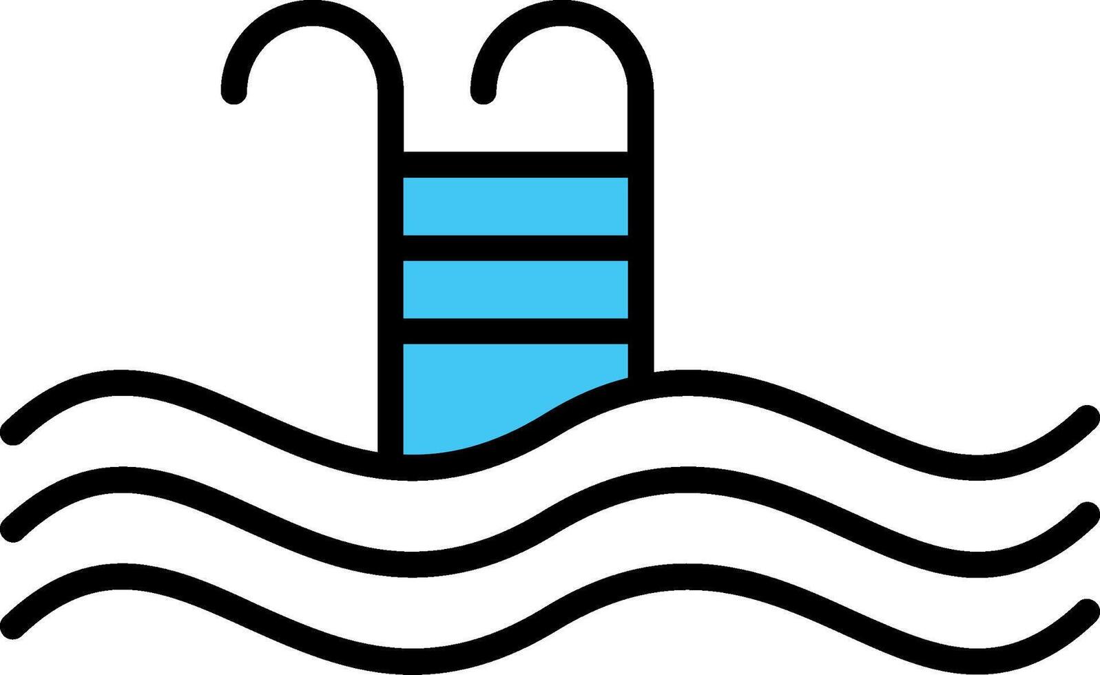 Schwimmen Schwimmbad Linie gefüllt Symbol vektor