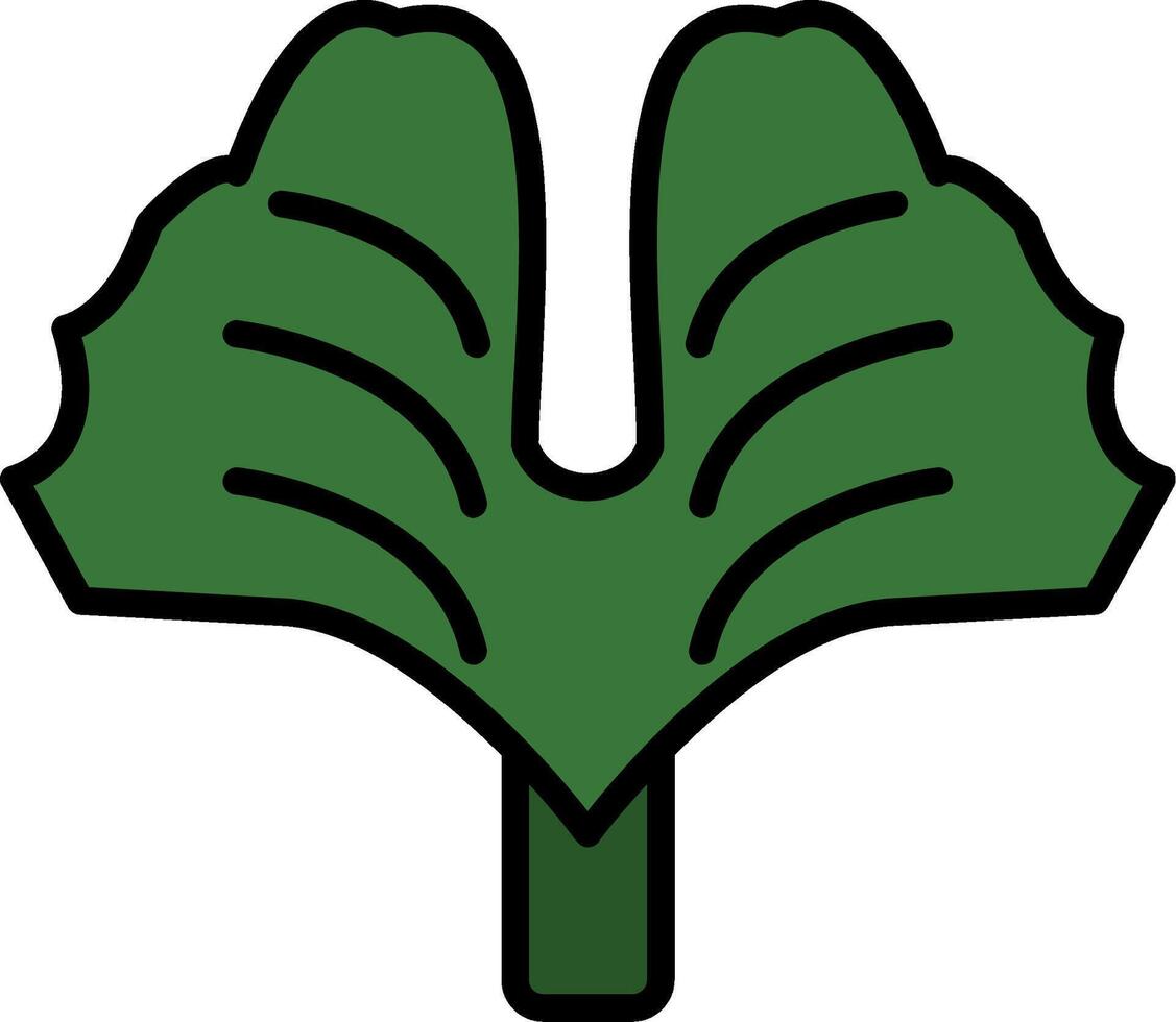 Ginkgo biloba Linie gefüllt Symbol vektor