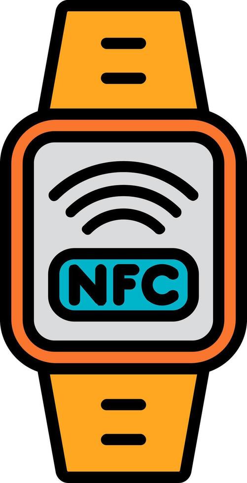 nfc linje fylld ikon vektor