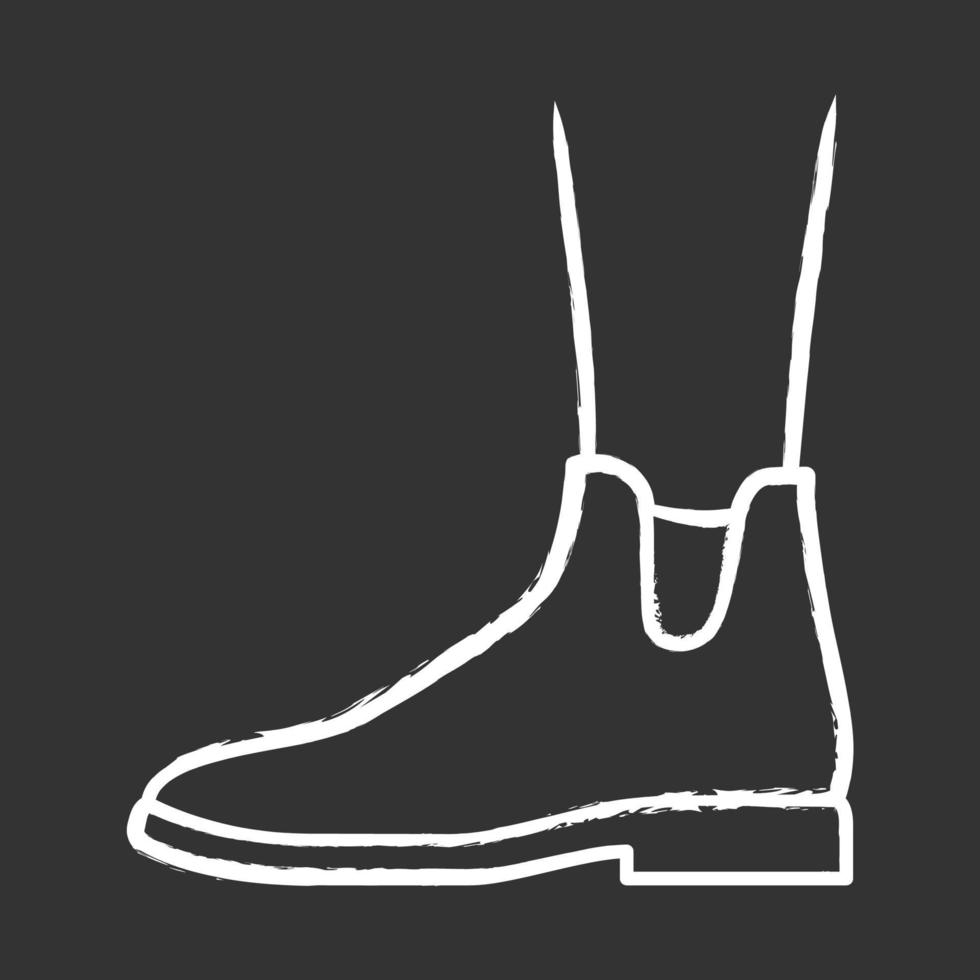 Frauen Stiefeletten Kreidesymbol. Chelsea trendige Schuhe Seitenansicht. weibliches flaches Fersenschuhdesign für die Herbst- und Frühlingssaison. Bekleidung, Damenbekleidungszubehör. isolierte vektortafelillustration vektor