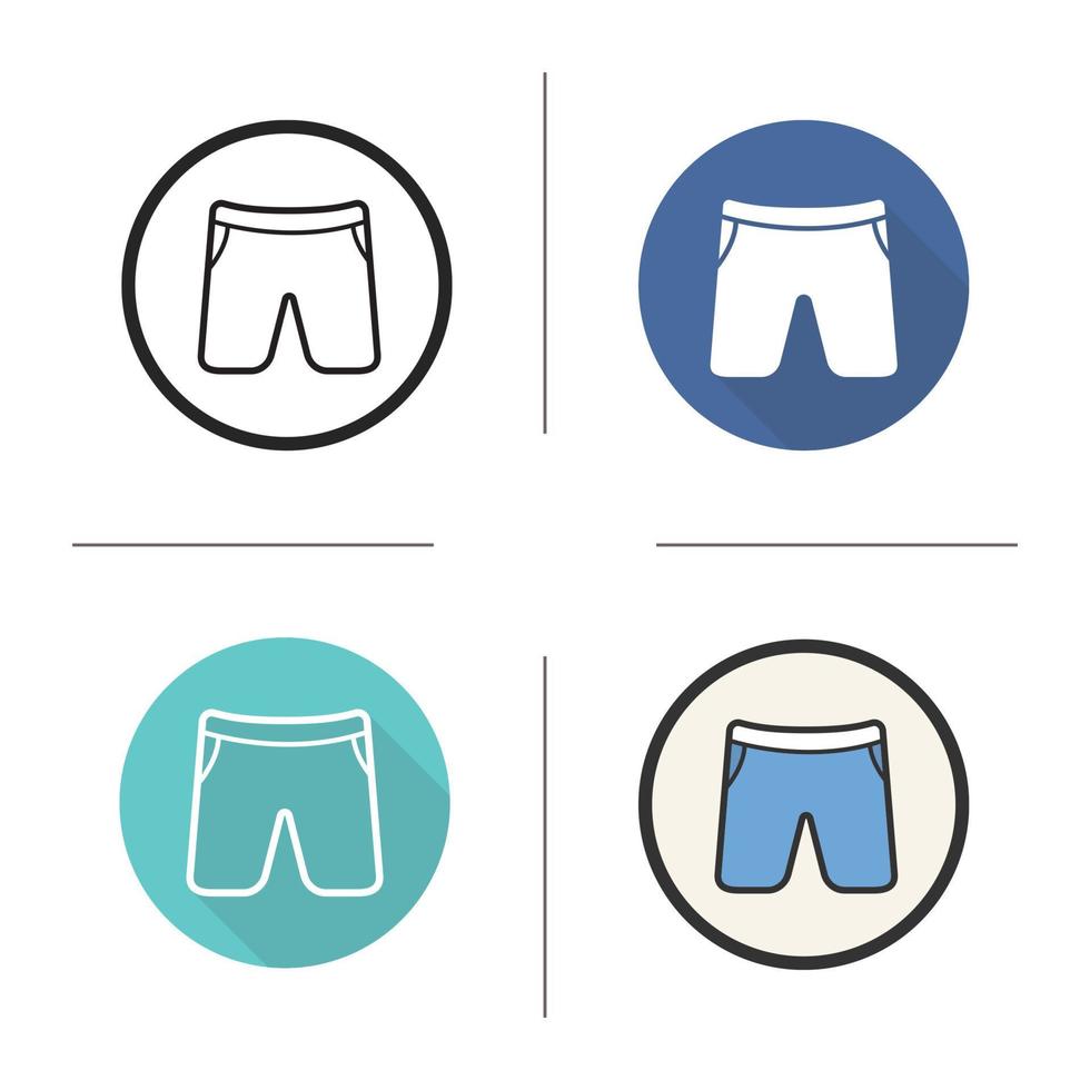 Badehose-Symbol. flaches Design, lineare und Farbstile. Sporthosen. isolierte vektorillustrationen vektor