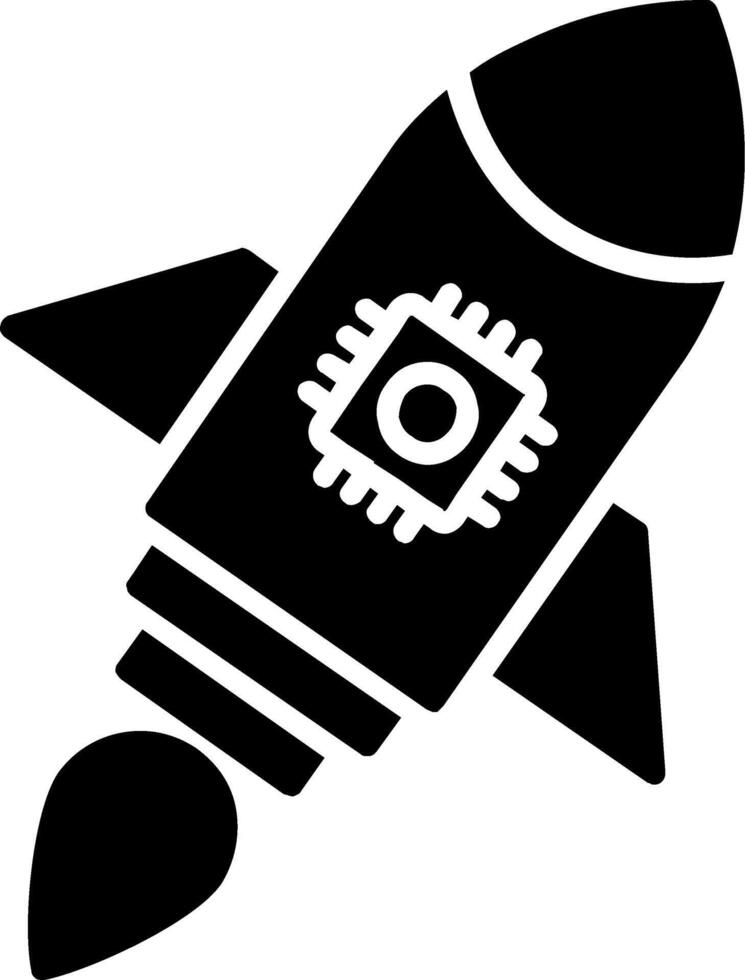 Raketen-Glyphen-Symbol vektor