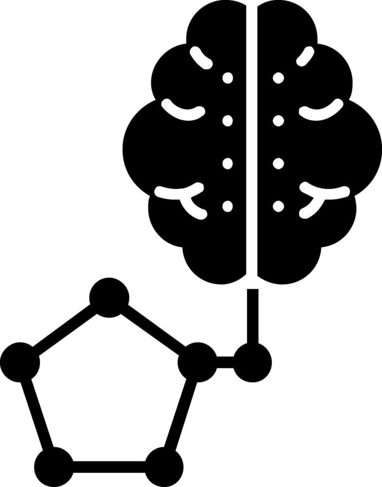 artificiell intelligens glyfikon vektor