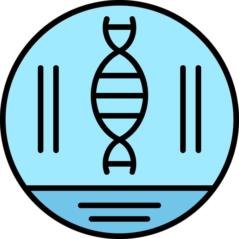 DNA Strand Linie gefüllt Symbol vektor