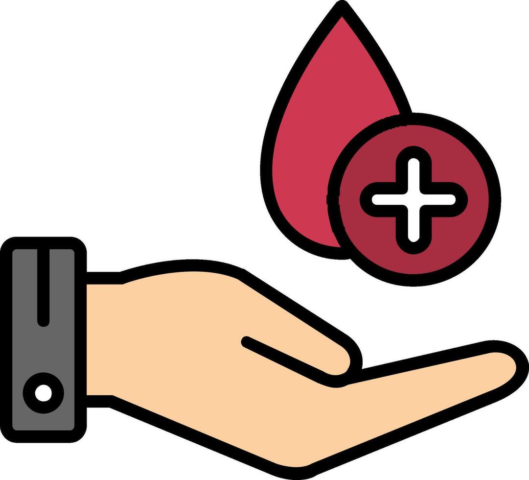 donera blod linje fylld ikon vektor