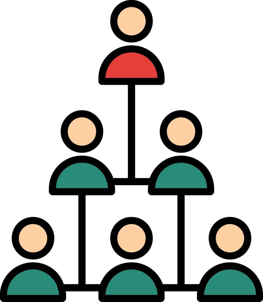 hierarchisch Struktur Linie gefüllt Symbol vektor