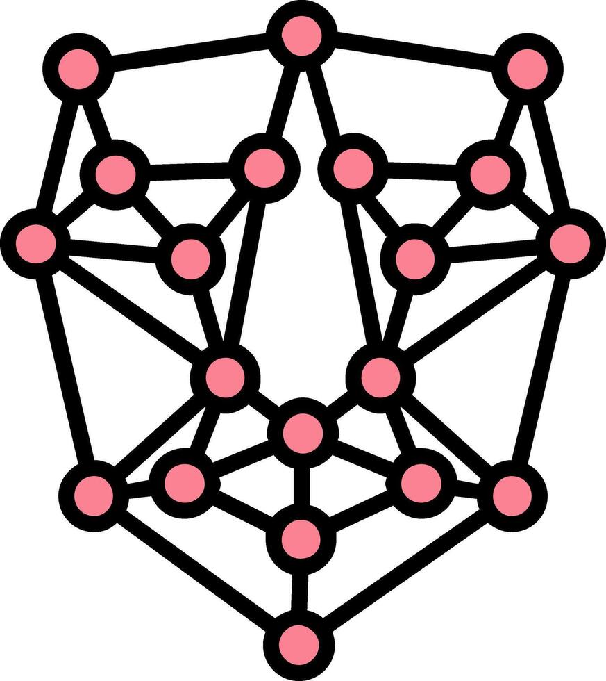 künstlich Intelligenz Linie gefüllt Symbol vektor