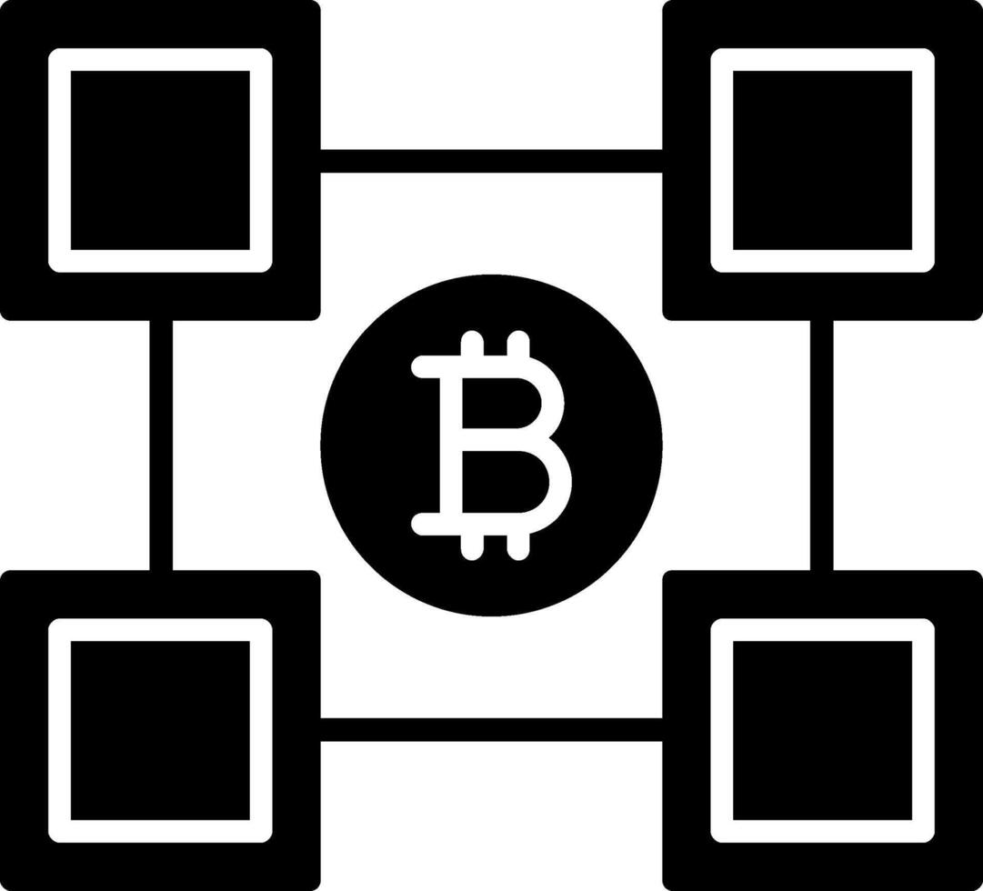 blockchain blockchain glyf ikon vektor