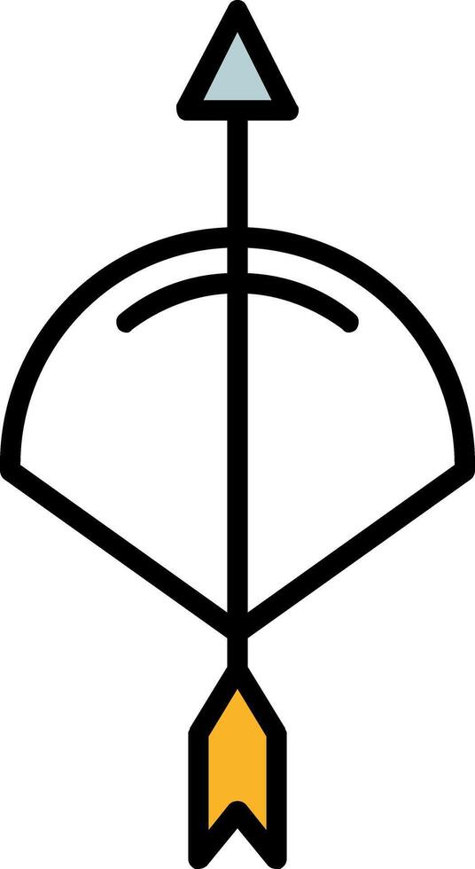 Bogenschießen Linie gefüllt Symbol vektor