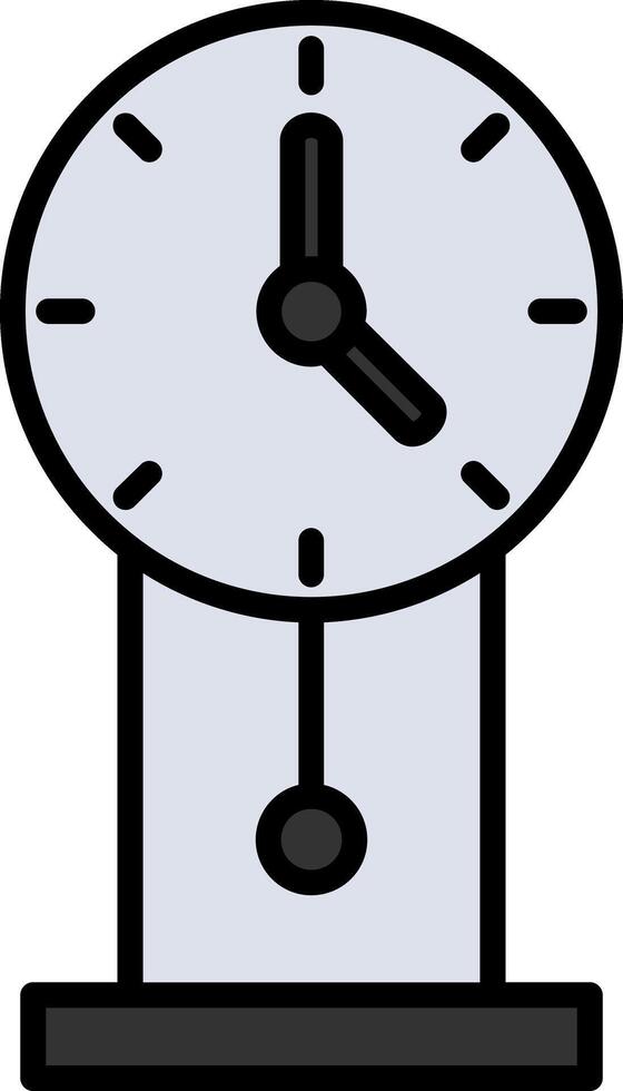 Uhrzeile gefülltes Symbol vektor