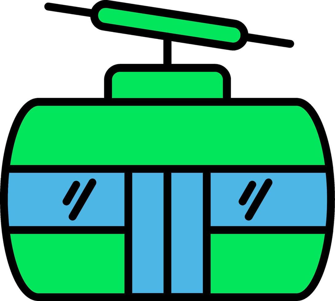 Seilbahn Linie gefüllt Symbol vektor