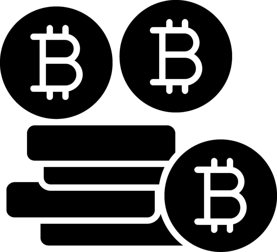 bitcoins bitcoins glyf ikon vektor