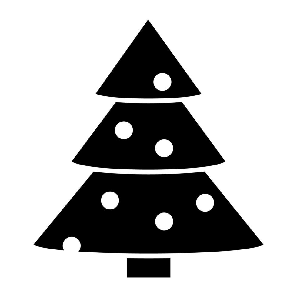 Weihnachtsbaum-Symbol. Baum des neuen Jahres. Glyphensymbol des Winterurlaubs vektor