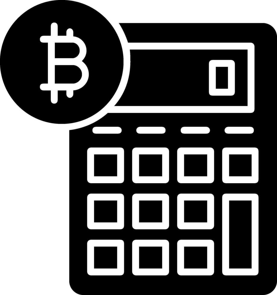 Bitcoin Taschenrechner Glyphe Symbol vektor