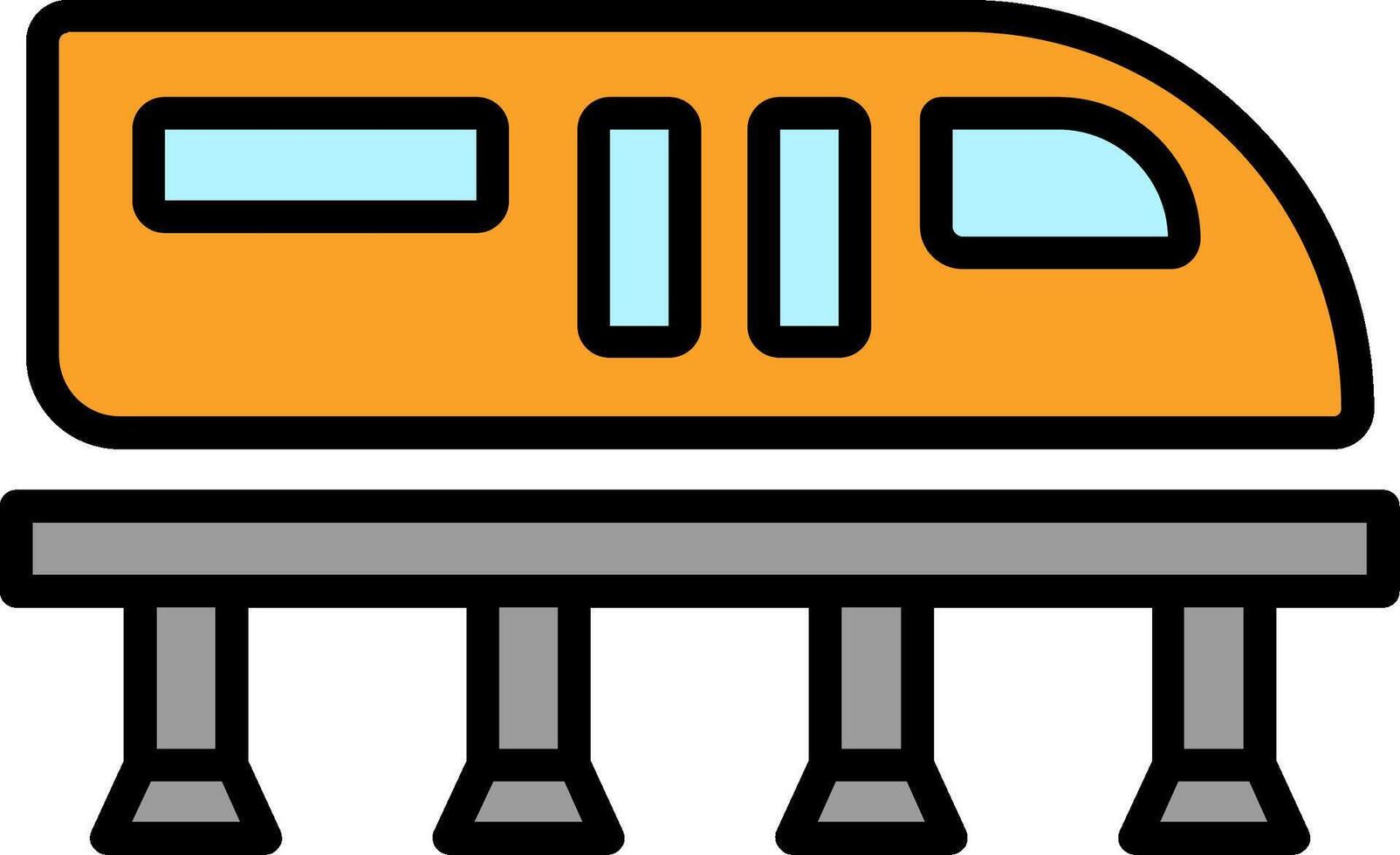 monorail linje fylld ikon vektor