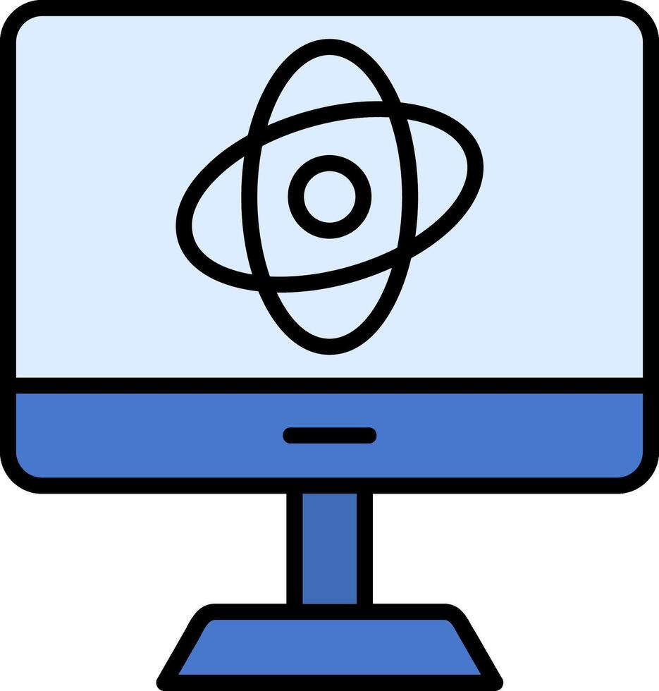 Computer Wissenschaft Linie gefüllt Symbol vektor