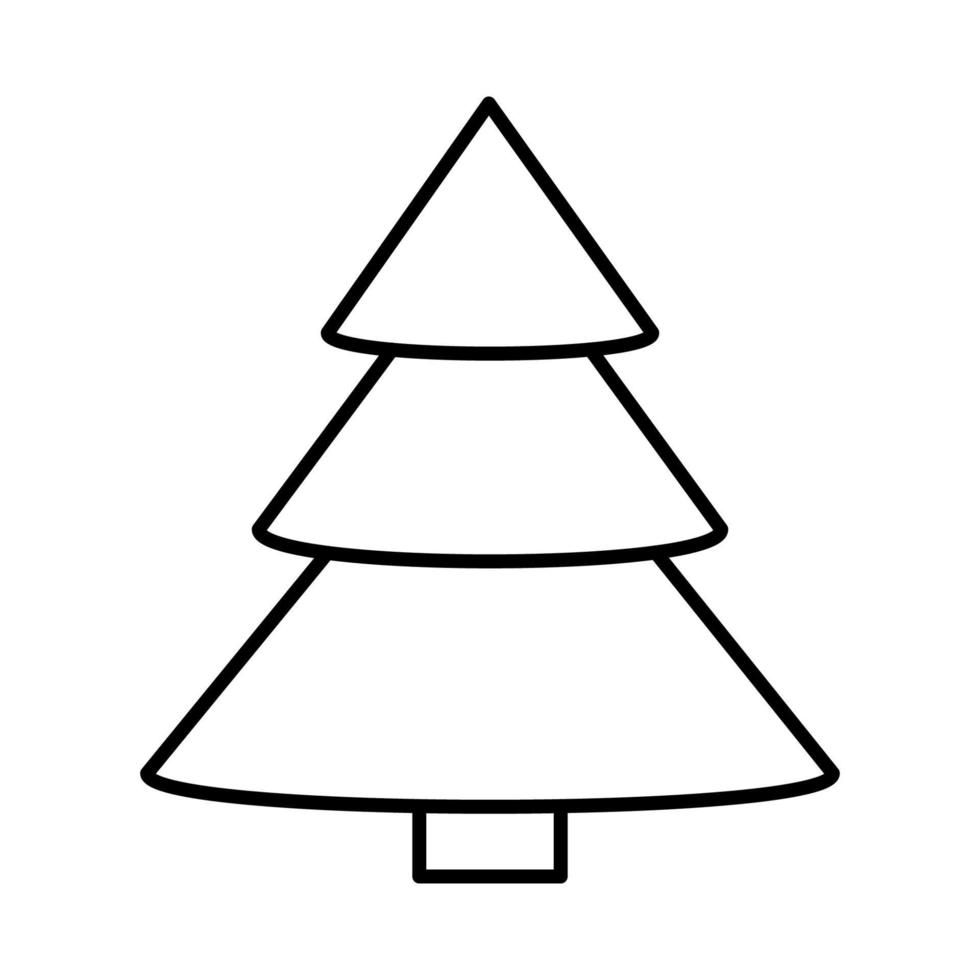 Weihnachtsbaum-Symbol. Baum des neuen Jahres. Umrisssymbol des Winterurlaubs vektor