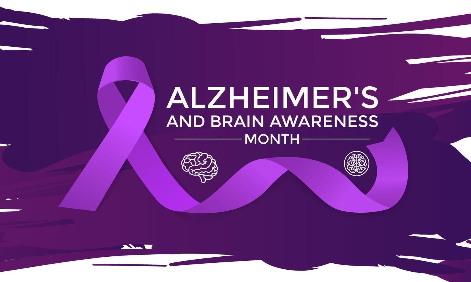 Alzheimer und Gehirn Bewusstsein Monat. vektor