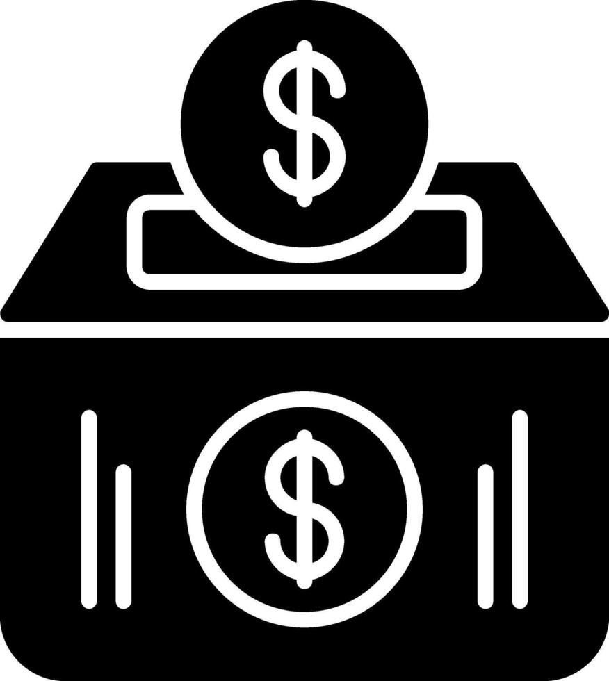 Geld Box Glyphe Symbol vektor