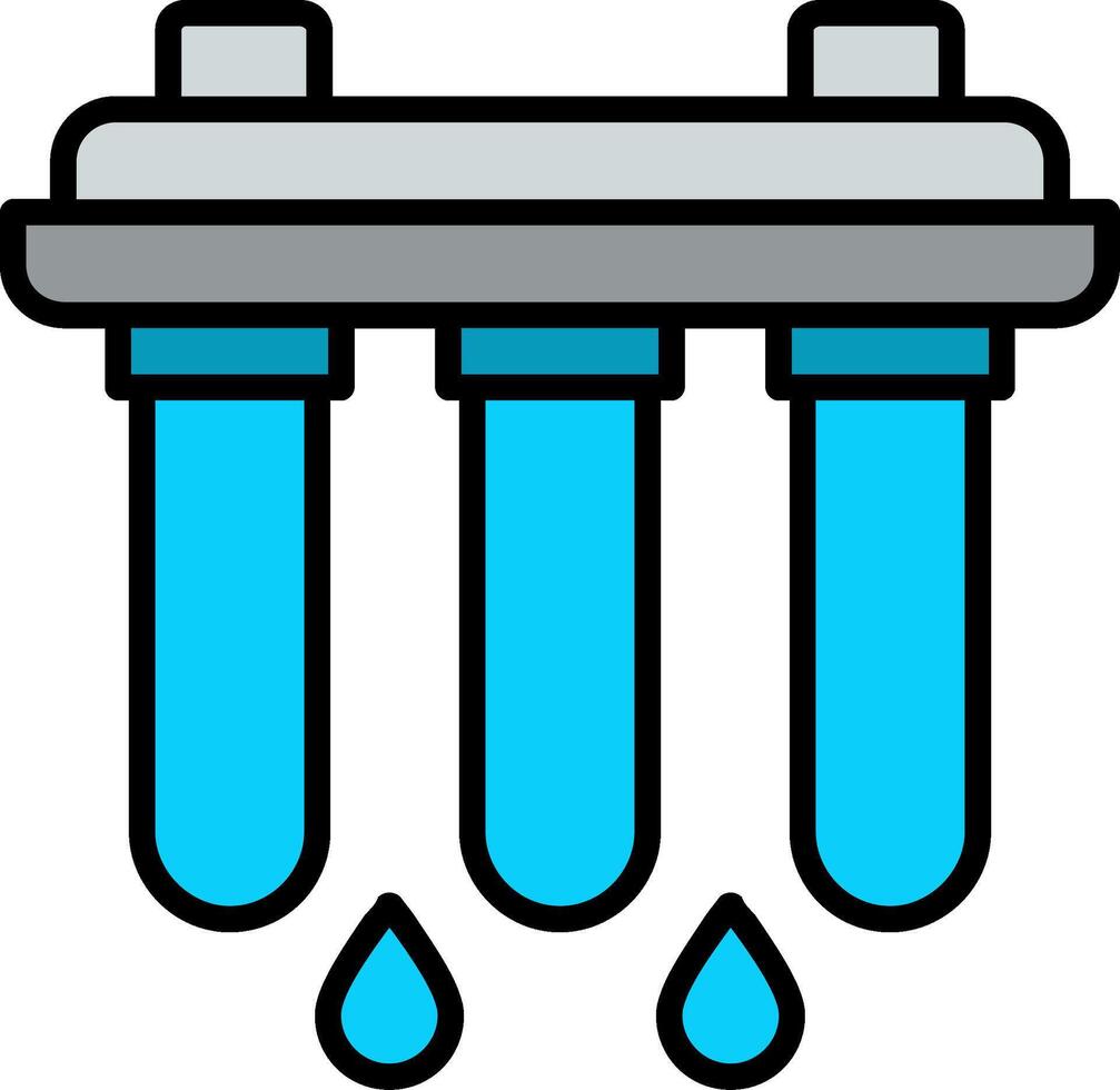 Wasser Filter Linie gefüllt Symbol vektor