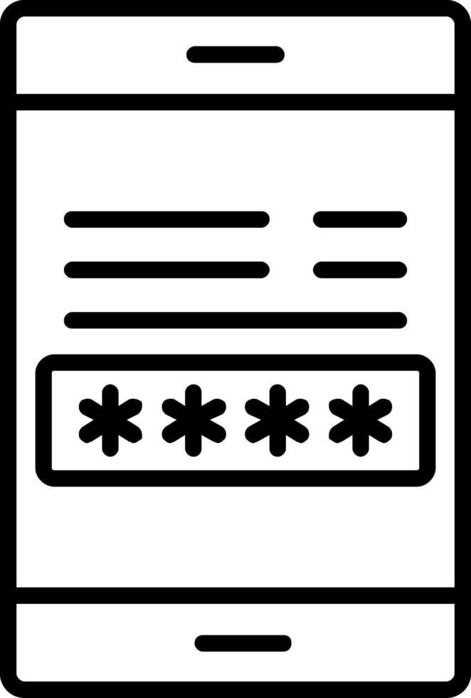 Passwort Linie gefüllt Symbol vektor