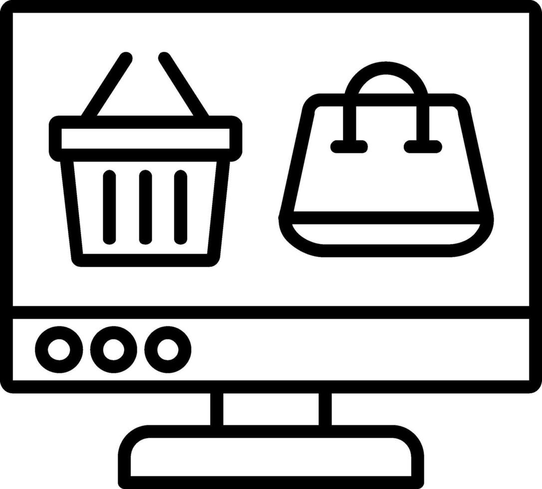 online shopping linje ikon vektor
