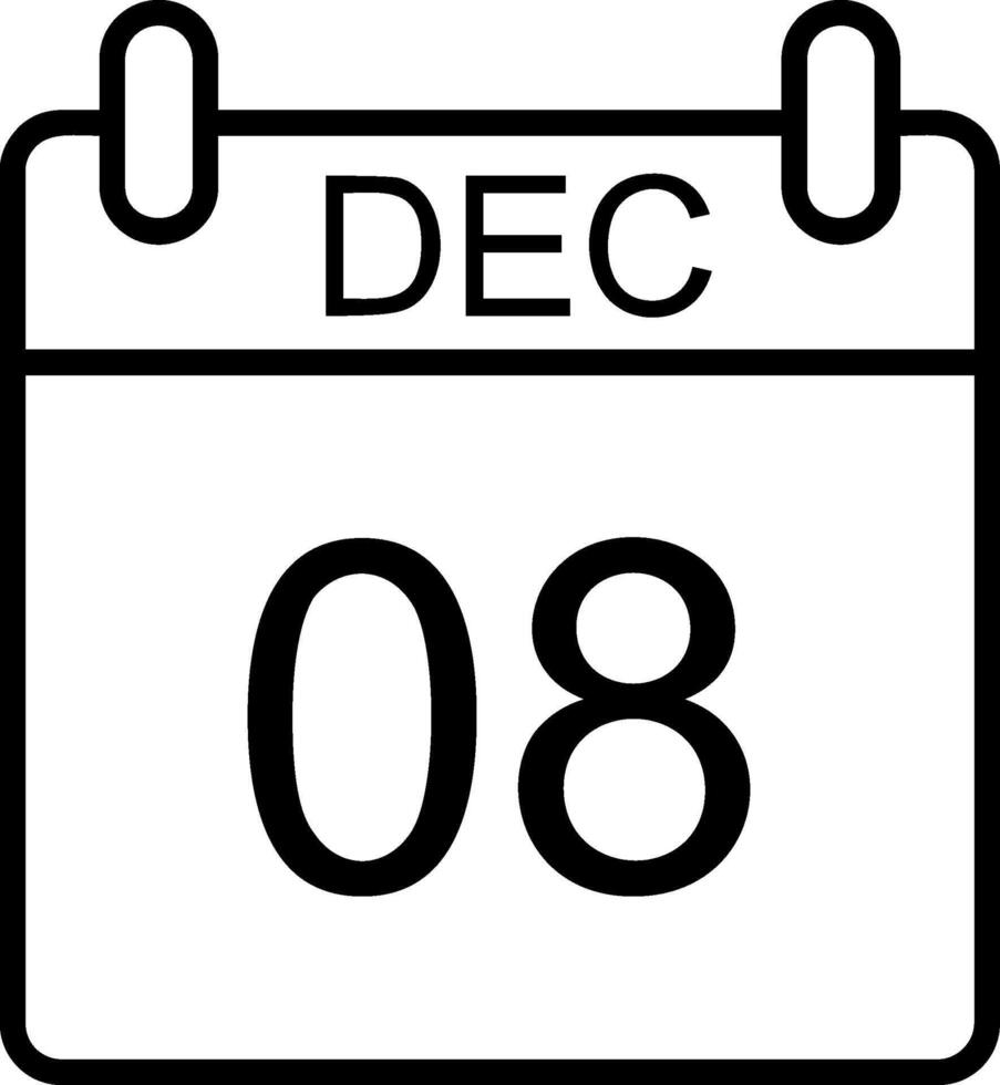 Dezember Linie Symbol vektor