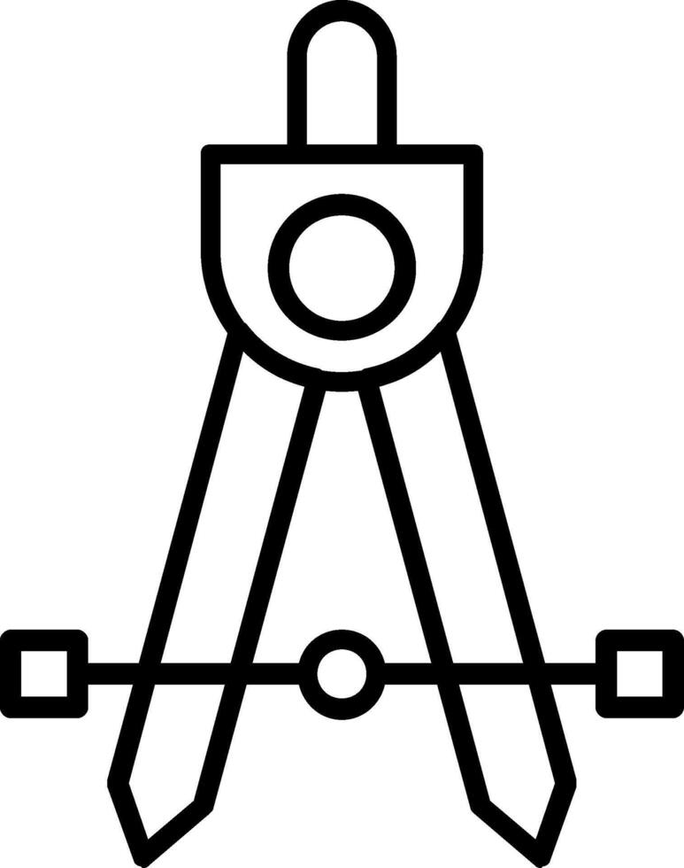 kompass linje ikon vektor