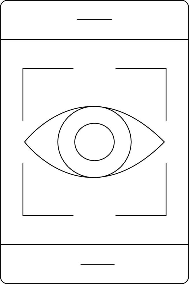 Auge Anerkennung Linie Symbol vektor