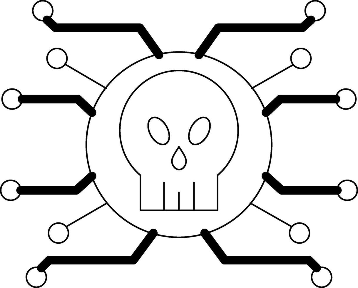 Symbol für Cyber-Angriffslinie vektor