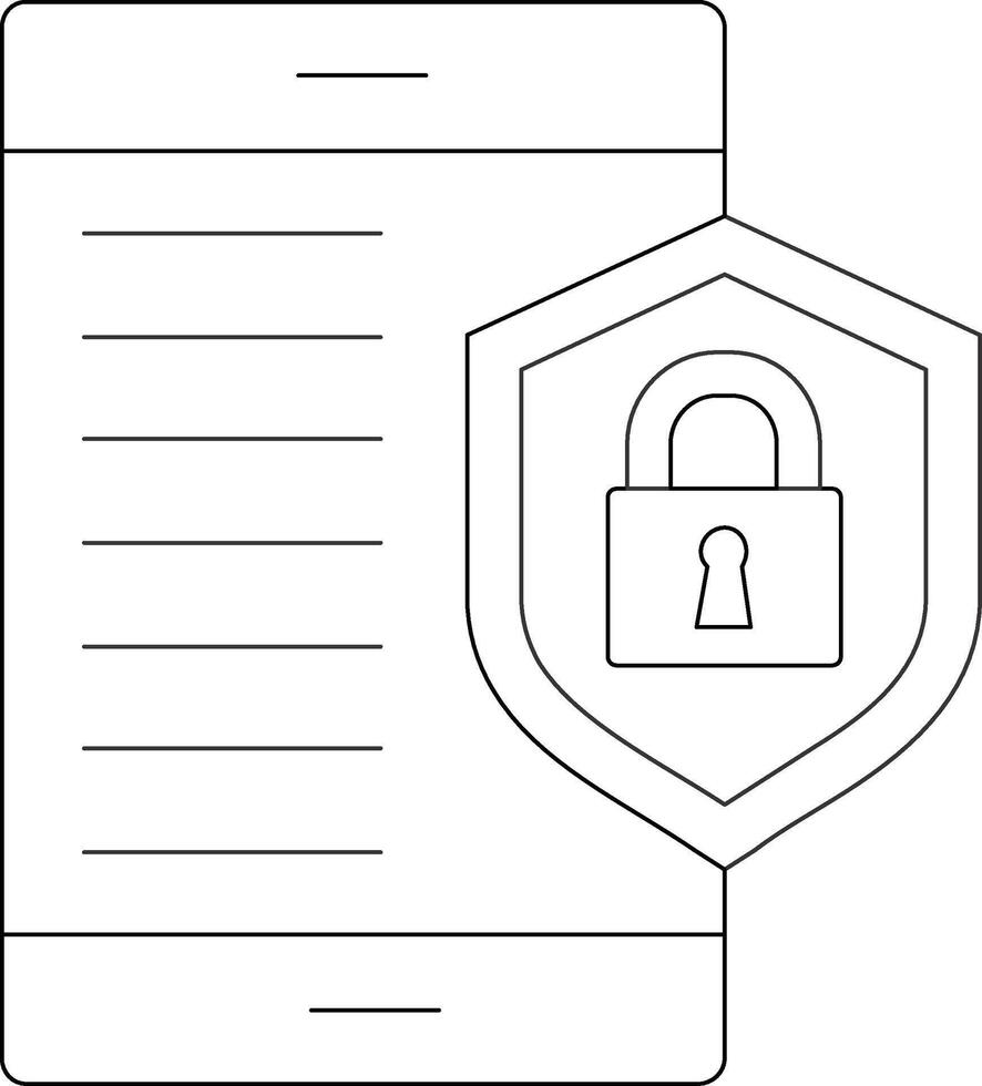 Symbol für die mobile Sicherheitslinie vektor