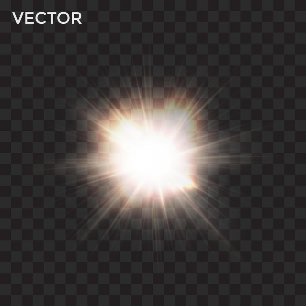 starburst vektor, transparent blixtljus vektor