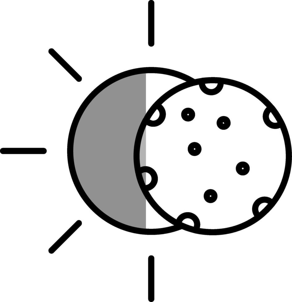 Solar- gefüllt Hälfte Schnitt Symbol vektor