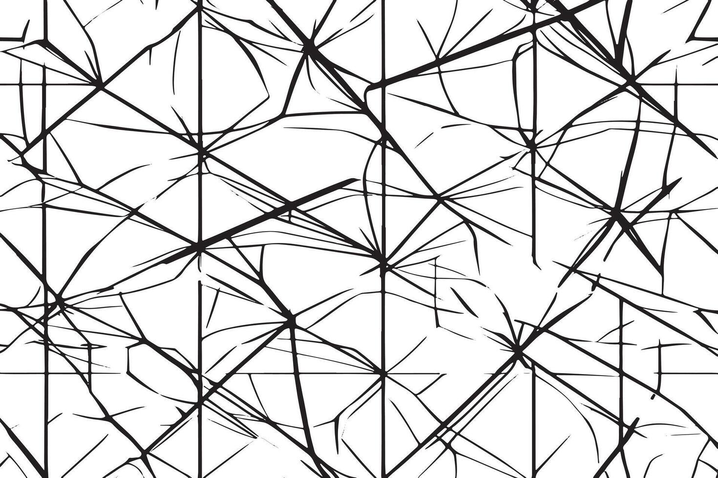 das schwarz und Weiß Baum, ein Verzweigung Netzwerk von Sechsecke und Dreiecke im repetitiv Harmonie vektor
