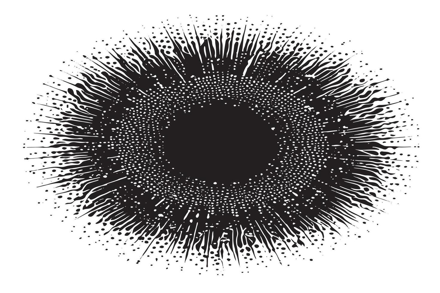 minimalistisch schwarz und Weiß Halbton Kreis Hintergrund mit konsistent Punkt Dispersion vektor