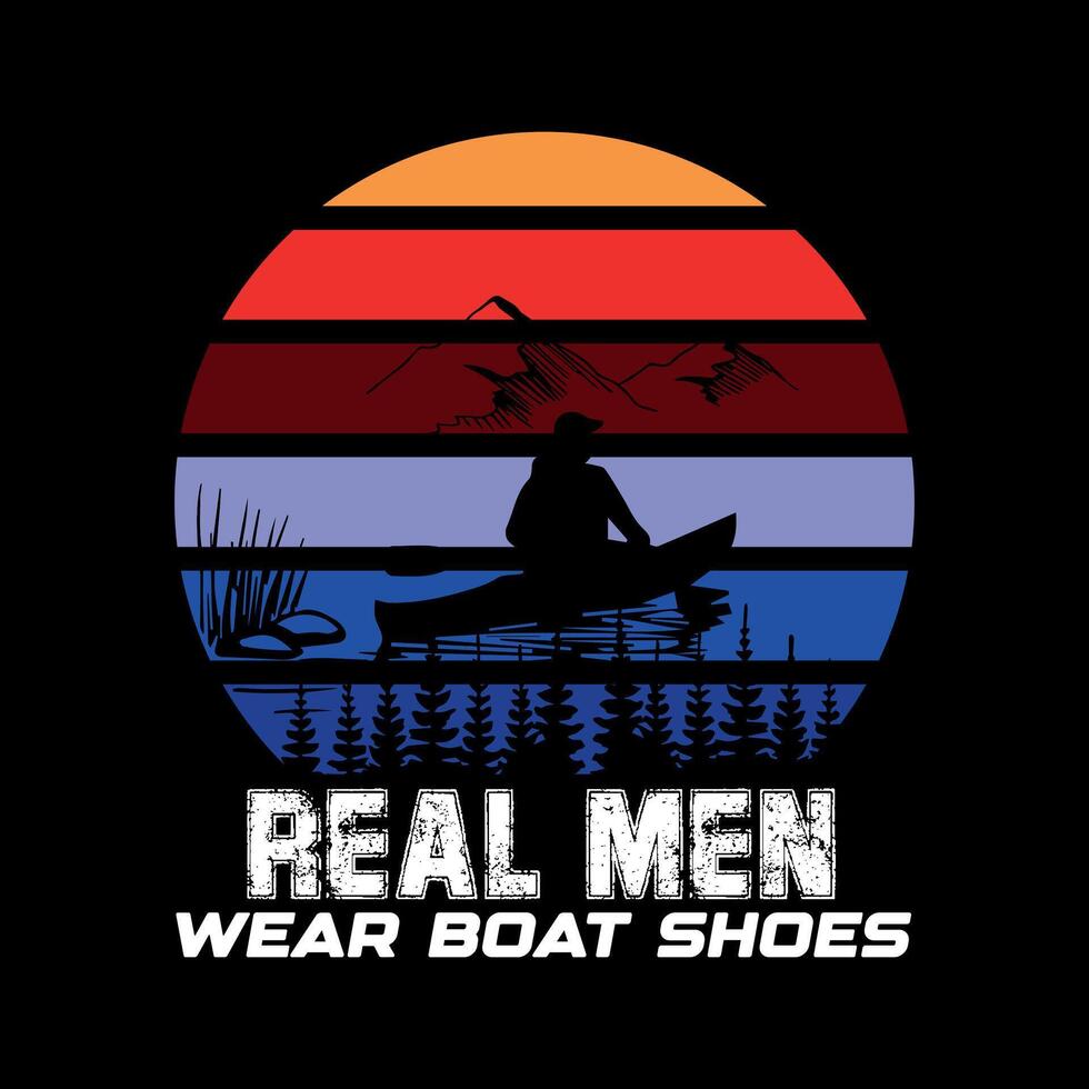 echt Mann tragen Boot Schuhe t Hemd Kunst Design vektor