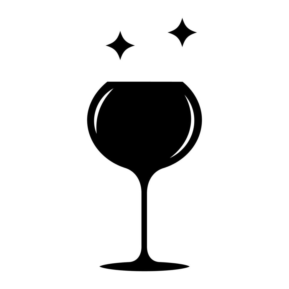Elsass Weinglas Glyphe Symbol. Kristallglasformen, Typen. Glas für Weißwein, andere Getränke. Vorlieben beim Alkoholkonsum. Silhouette-Symbol. negativen Raum. isolierte Vektorgrafik vektor