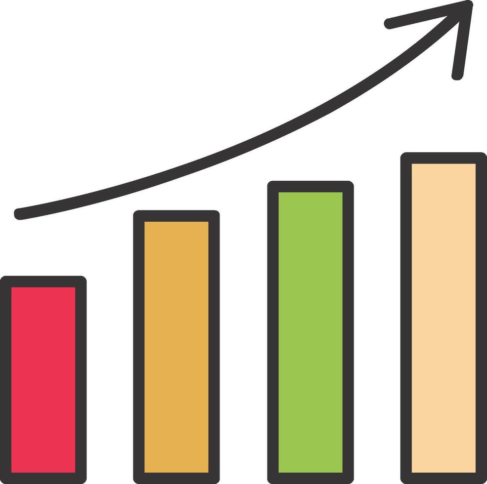 Wachstum Linie gefüllt Symbol vektor