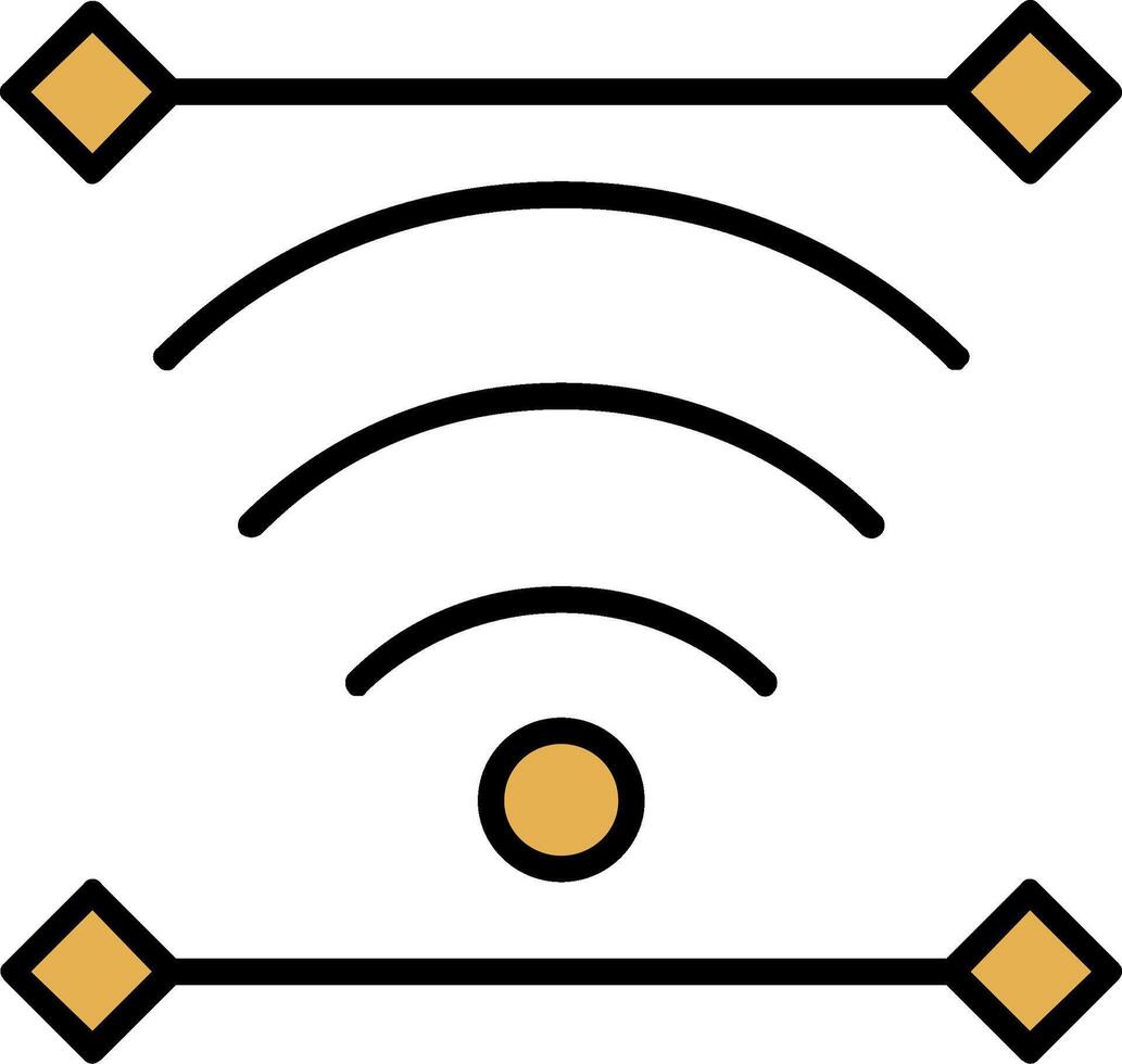 Symbol für drahtlose Leitung gefüllt vektor