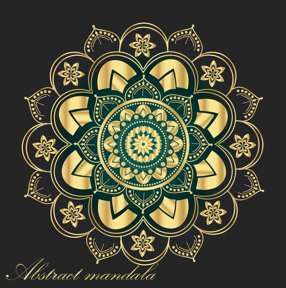 Luxus Mandala mit golden Muster und geometrisch gestalten Arabisch sonst irgendein Festival Stil drucken bereit vektor