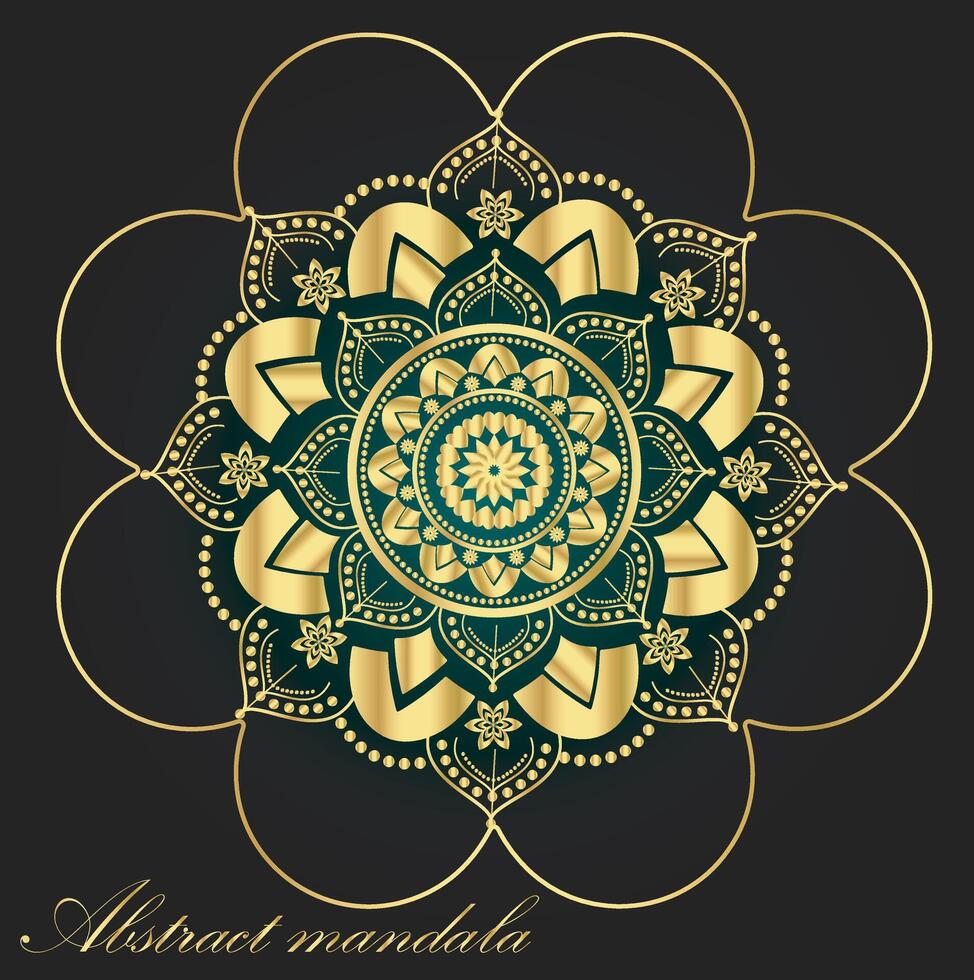 Luxus Mandala mit golden Muster und geometrisch gestalten Arabisch sonst irgendein Festival Stil drucken bereit vektor