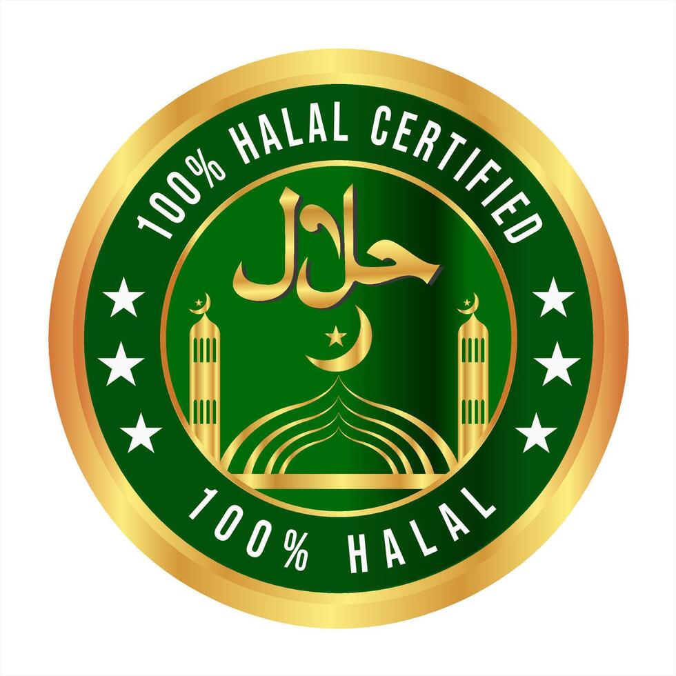 halal zertifiziert Logo, Symbol, Abzeichen und Symbol. halal Essen Logo vektor