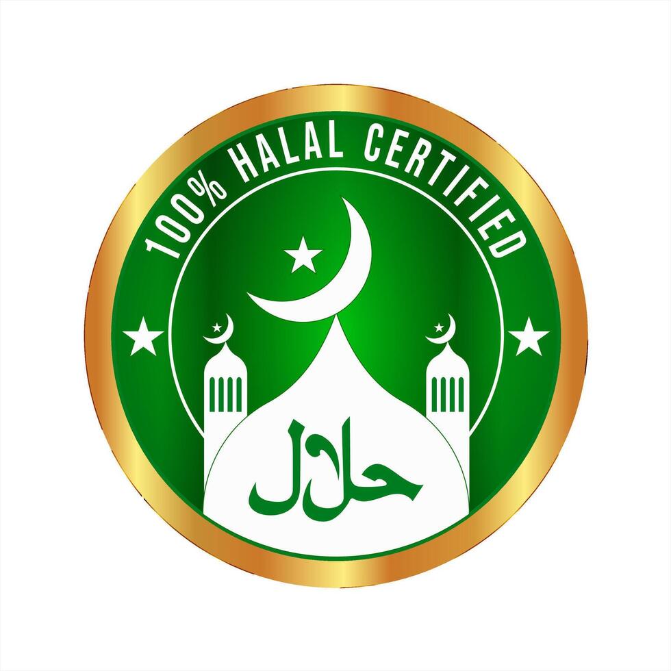 halal zertifiziert Logo, Symbol, Abzeichen und Symbol. halal Essen Logo vektor