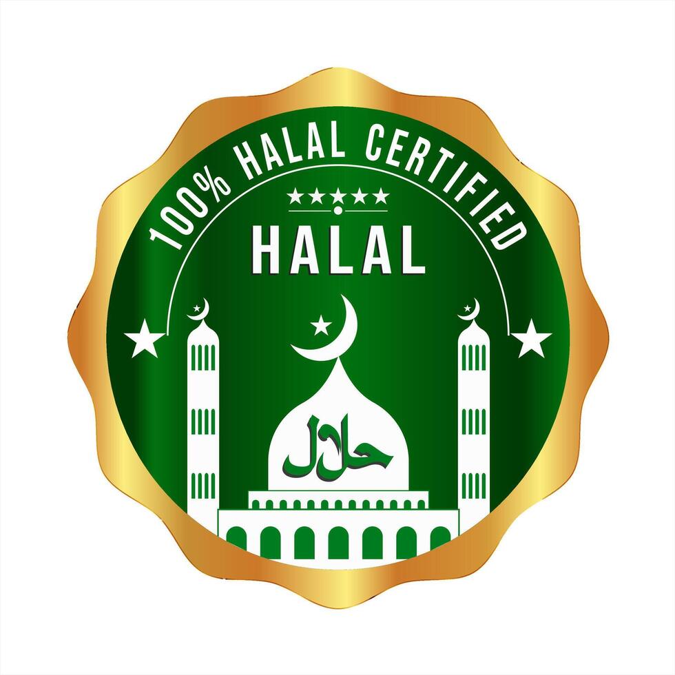 halal zertifiziert Logo, Symbol, Abzeichen und Symbol. halal Essen Logo vektor