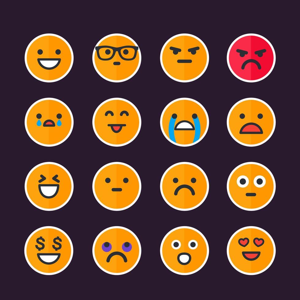 uttryckssymboler, emoji set vektor