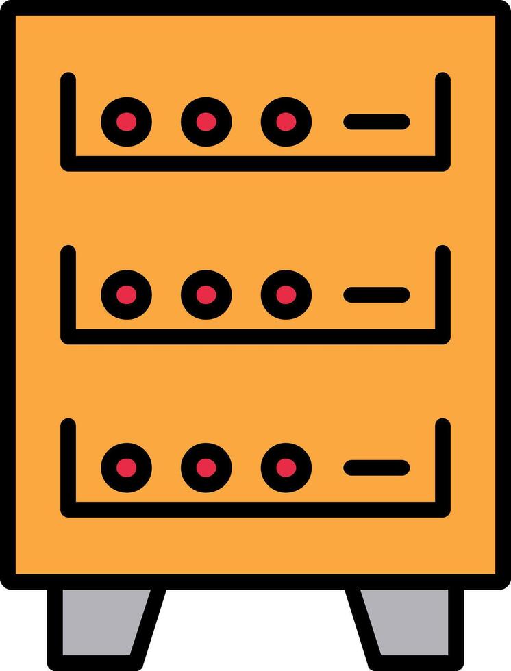 Server Kabinett Linie gefüllt Symbol vektor