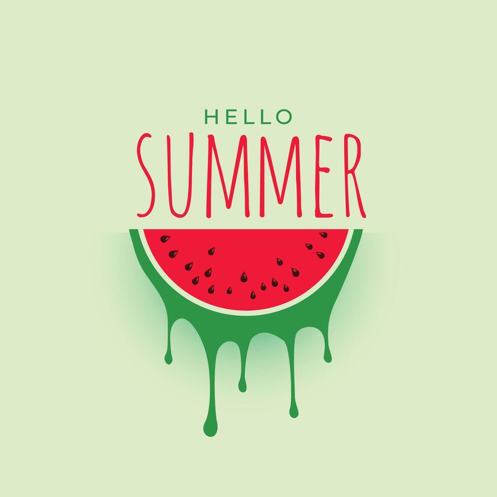 hellow Sommer- Wassermelone Hintergrund Design vektor